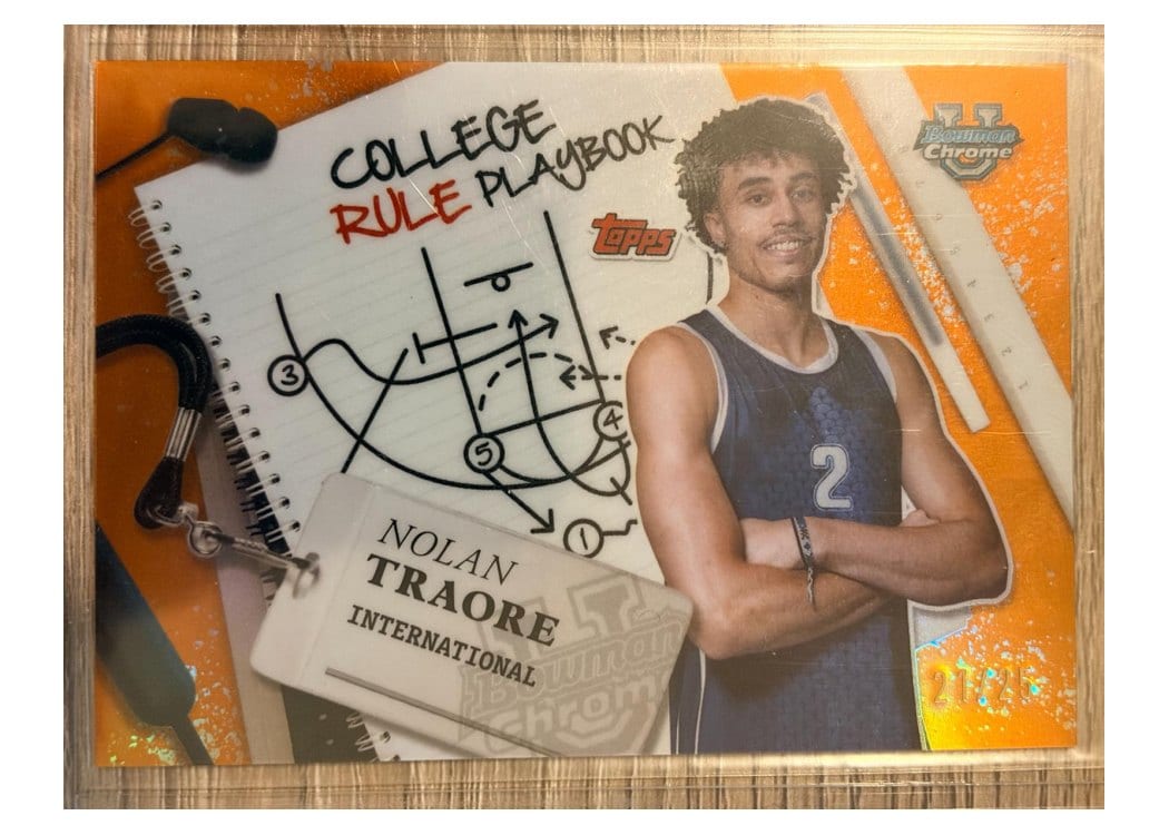 2024-25 Bowman University Chrome College Rule Playbook Nolan Traore #CRP-17 card