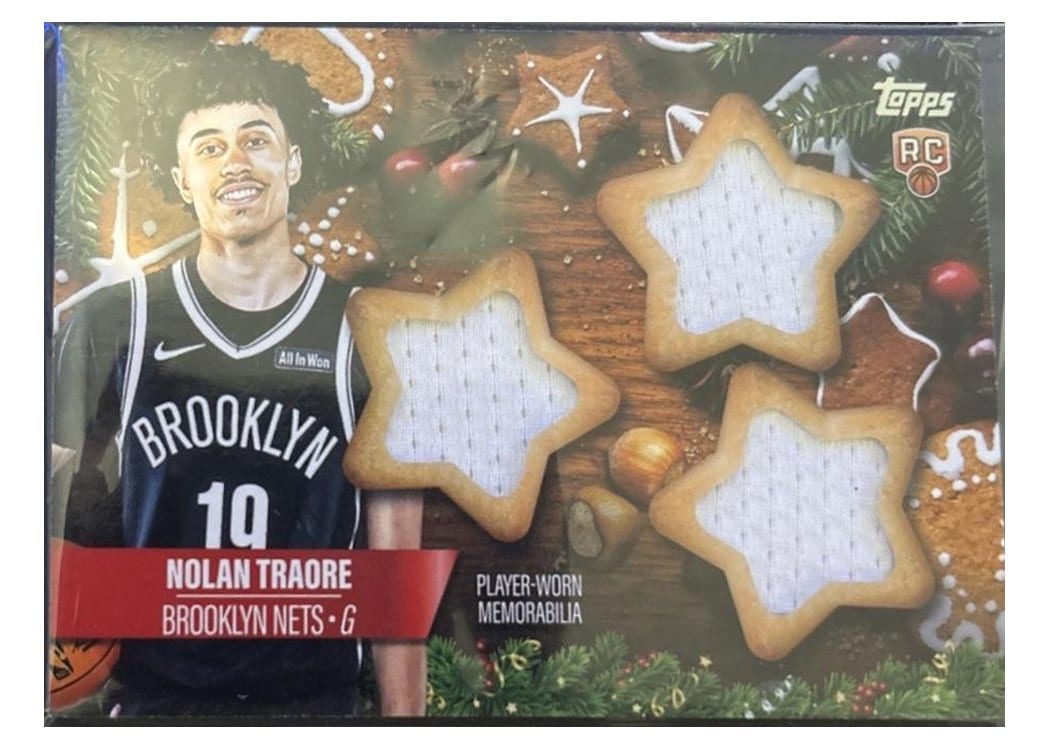 2025-26 Topps Holiday Holiday-Shaped Relics Nolan Traore #HSR-15 card