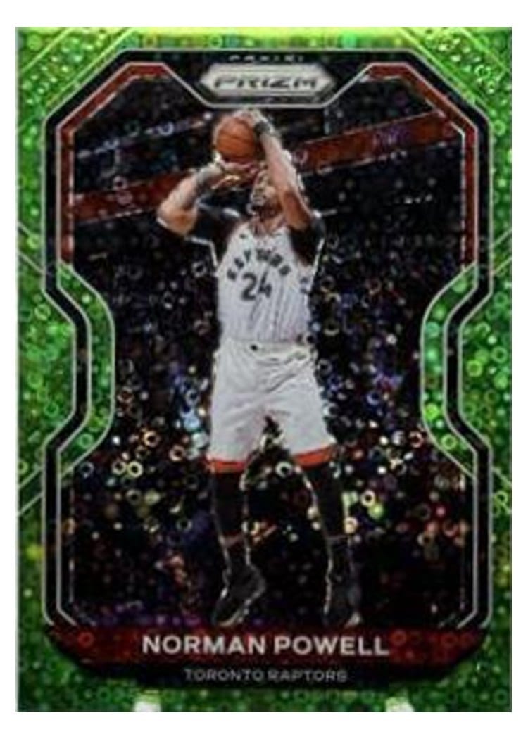 2020-21 Panini Prizm Base Set Norman Powell Fast Break Neon Green Prizm #157 card