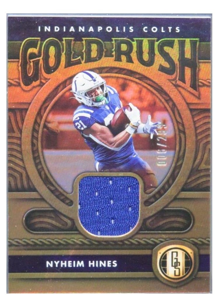2022 Panini Gold Standard Gold Rush Nyheim Hines #GR-NHI card