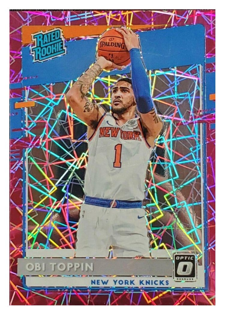 2020-21 Donruss Optic Base Set Obi Toppin Pink Velocity #158 card