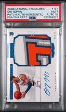 2020-21 Panini National Treasures Rookie Patch Autographs Obi Toppin #137 card