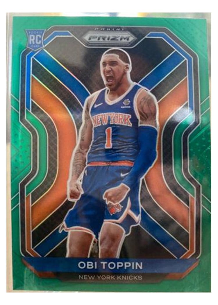 2020-21 Panini Prizm Base Set Obi Toppin Green Prizm #280 card