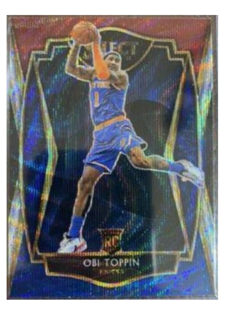 2020-21 Panini Select Base Set Obi Toppin Blue Prizm #187 card