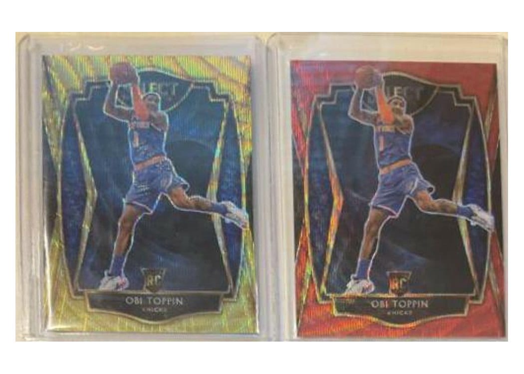 2020-21 Panini Select Base Set Obi Toppin Red Wave #187 card