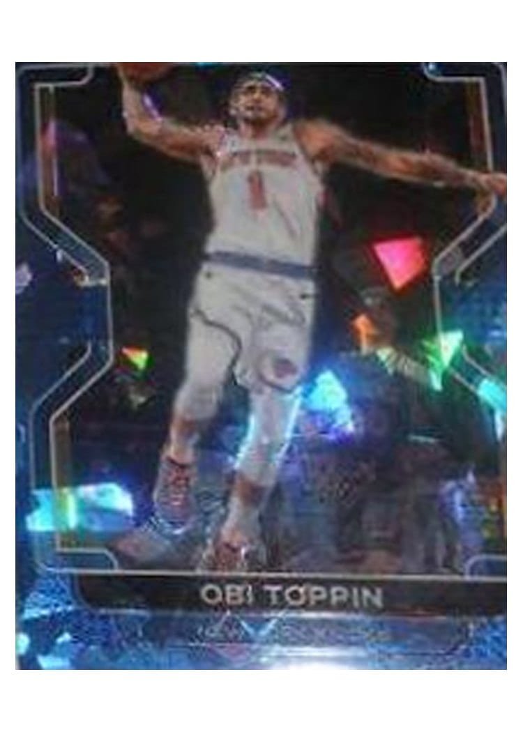 2021-22 Panini Prizm Base Set Obi Toppin Blue Ice Prizm #141 card