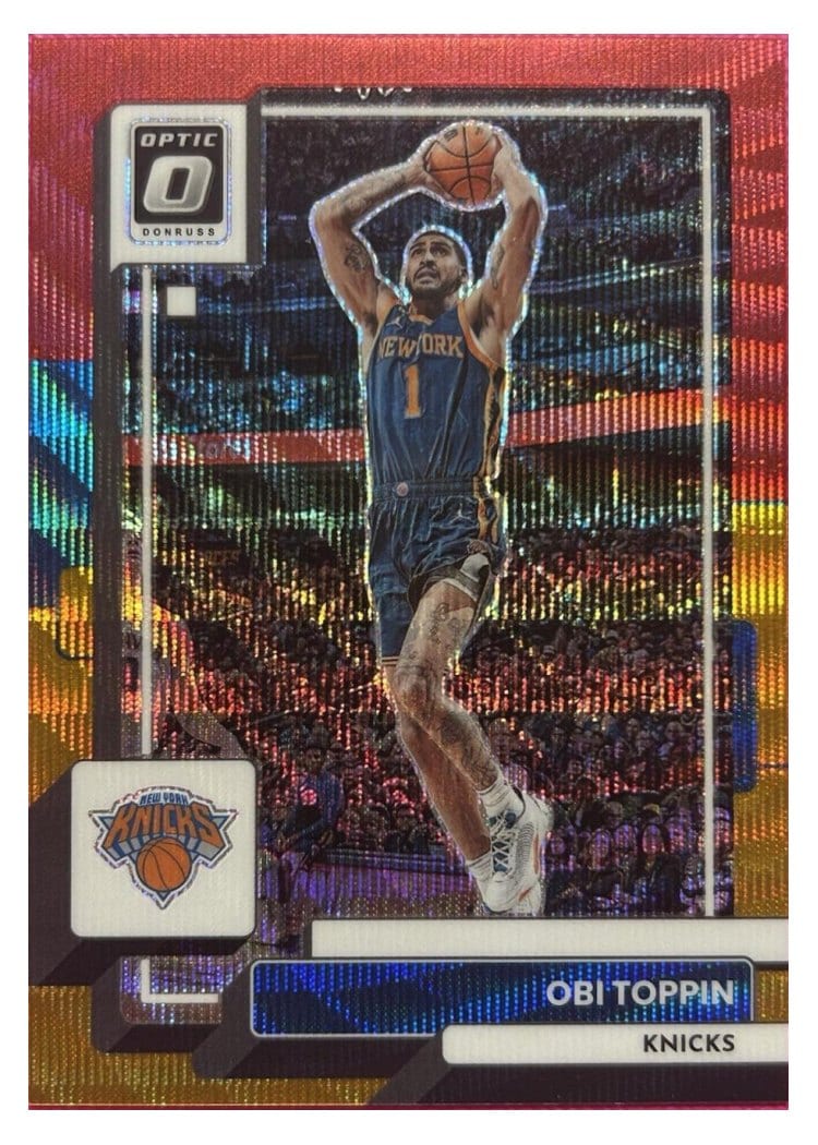 2022-23 Donruss Optic Base Set Obi Toppin Red Gold Wave #15 card