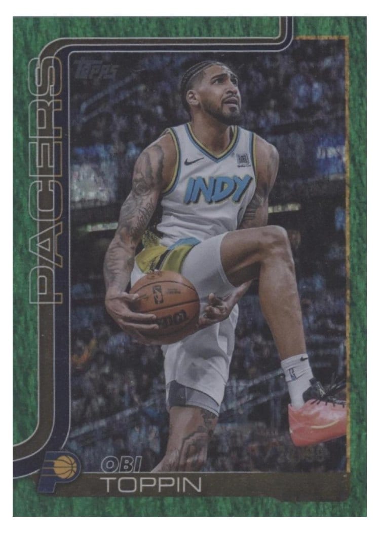 2025-26 Topps Base Set Obi Toppin Holo Green Foil #51 card