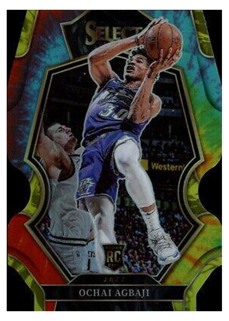 2022-23 Panini Select Base Set Ochai Agbaji Tie Dye Die Cut Prizm #199 card