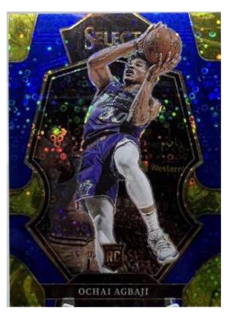 2022-23 Panini Select Base Set Ochai Agbaji Blue Disco Prizm #289 card