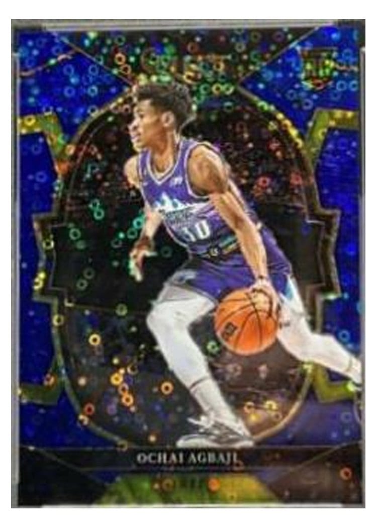 2022-23 Panini Select Base Set Ochai Agbaji Blue Disco Prizm #96 card
