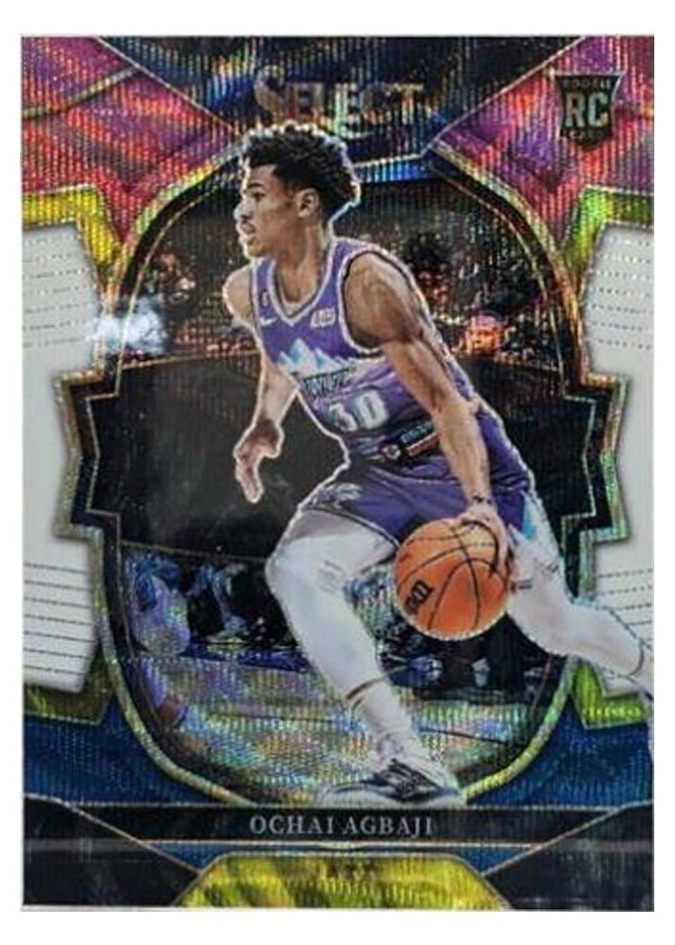 2022-23 Panini Select Base Set Ochai Agbaji Tri Color Prizm #96 card