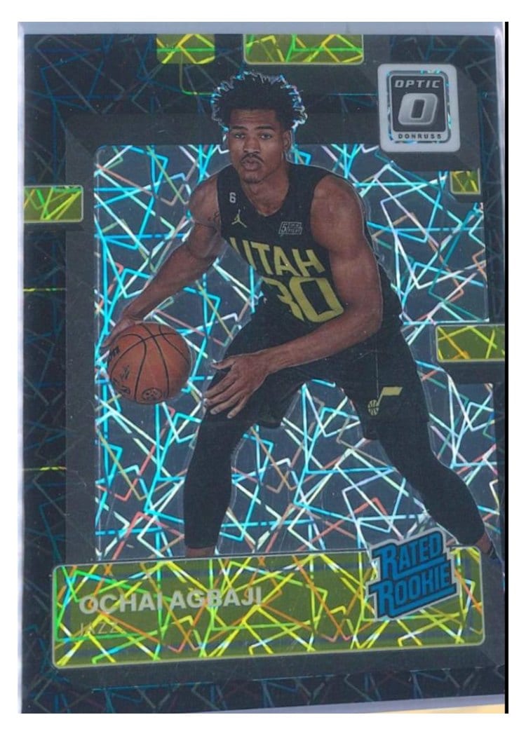 2022 Panini Donruss Optic Ochai Agbaji Black Velocity #205 card