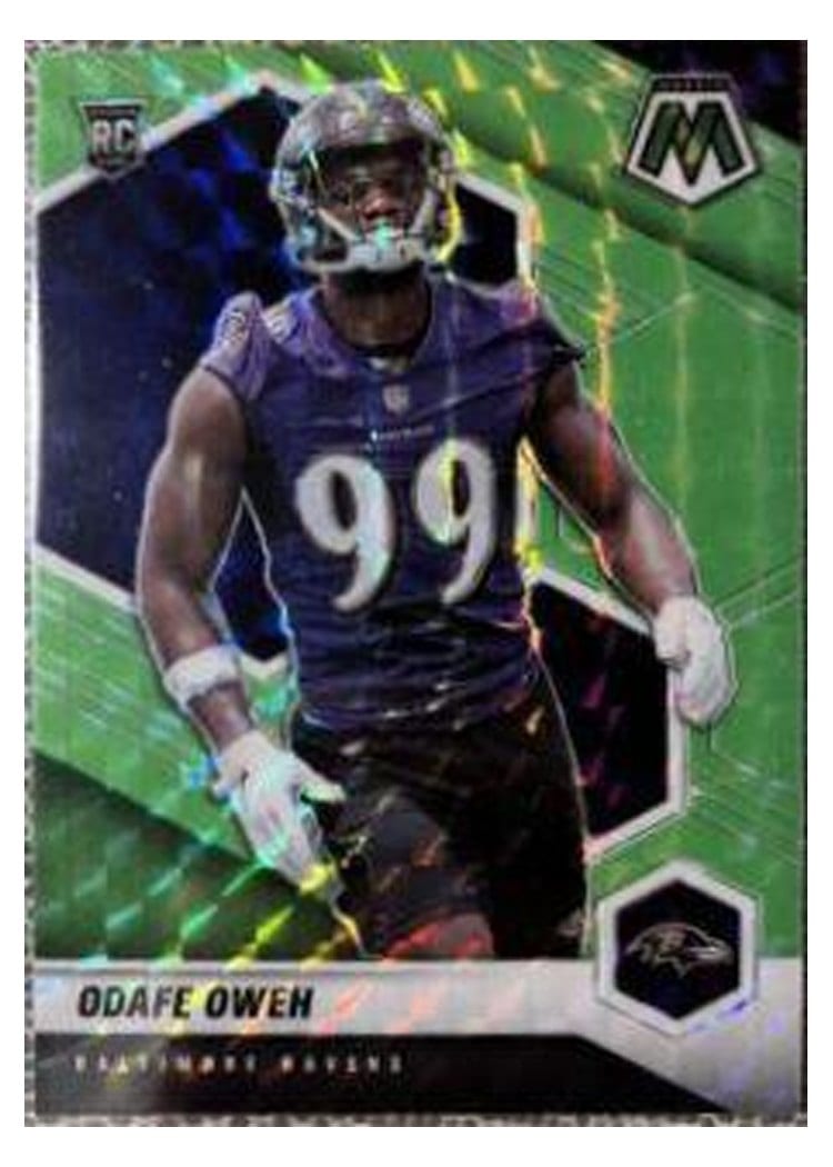 2021 Panini Mosaic Base Set Odafe Oweh Green Fluorescent #354 card
