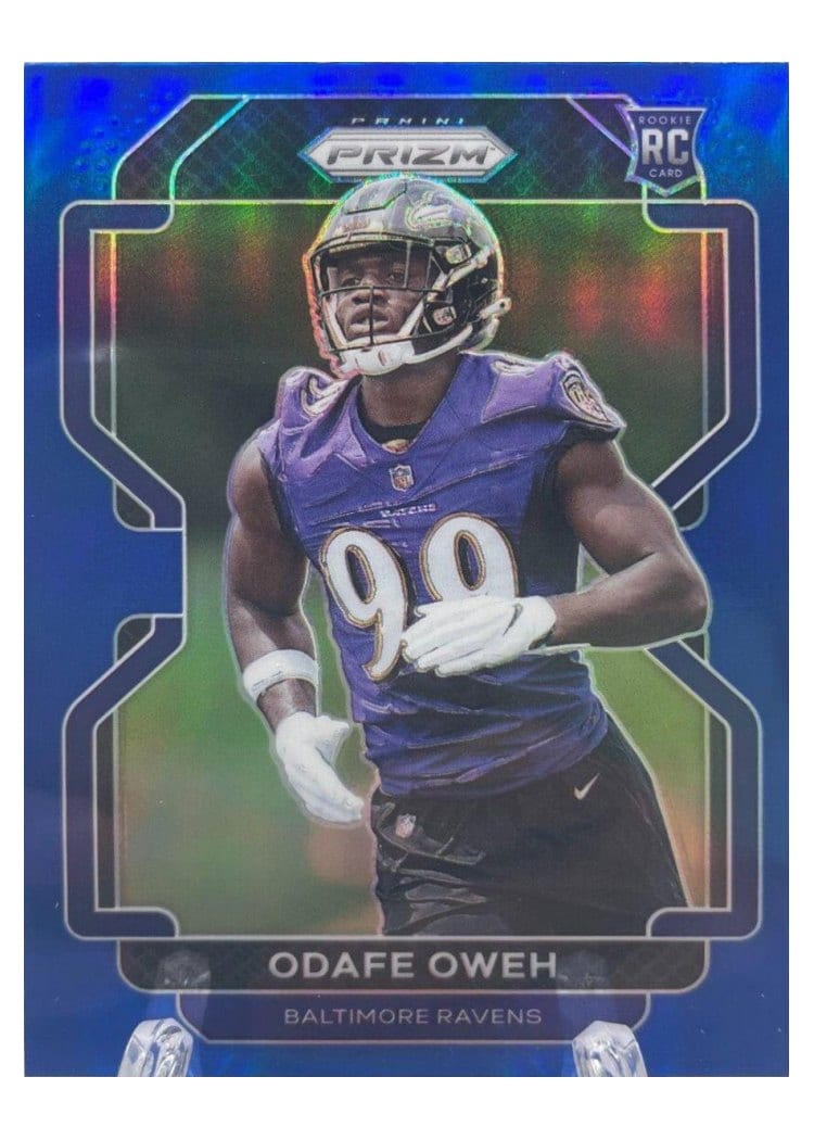 2021 Panini Prizm Base Set Odafe Oweh Blue Prizm #380 card