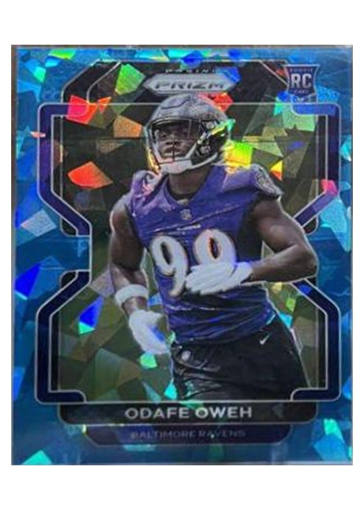 2021 Panini Prizm Base Set Odafe Oweh Blue Ice Prizm #380 card