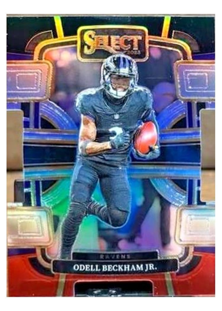 2023 Panini Select Base Set Odell Beckham Jr. Black Red Prizm Die-Cut #9 card