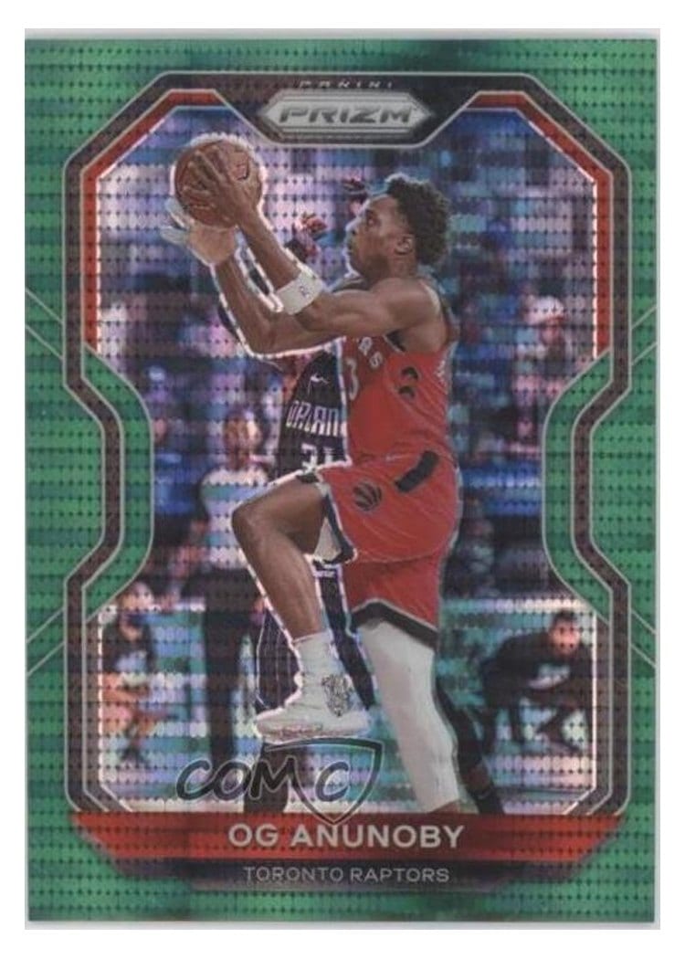 2020-21 Panini Prizm Base Set OG Anunoby Green Pulsar Prizm #211 card