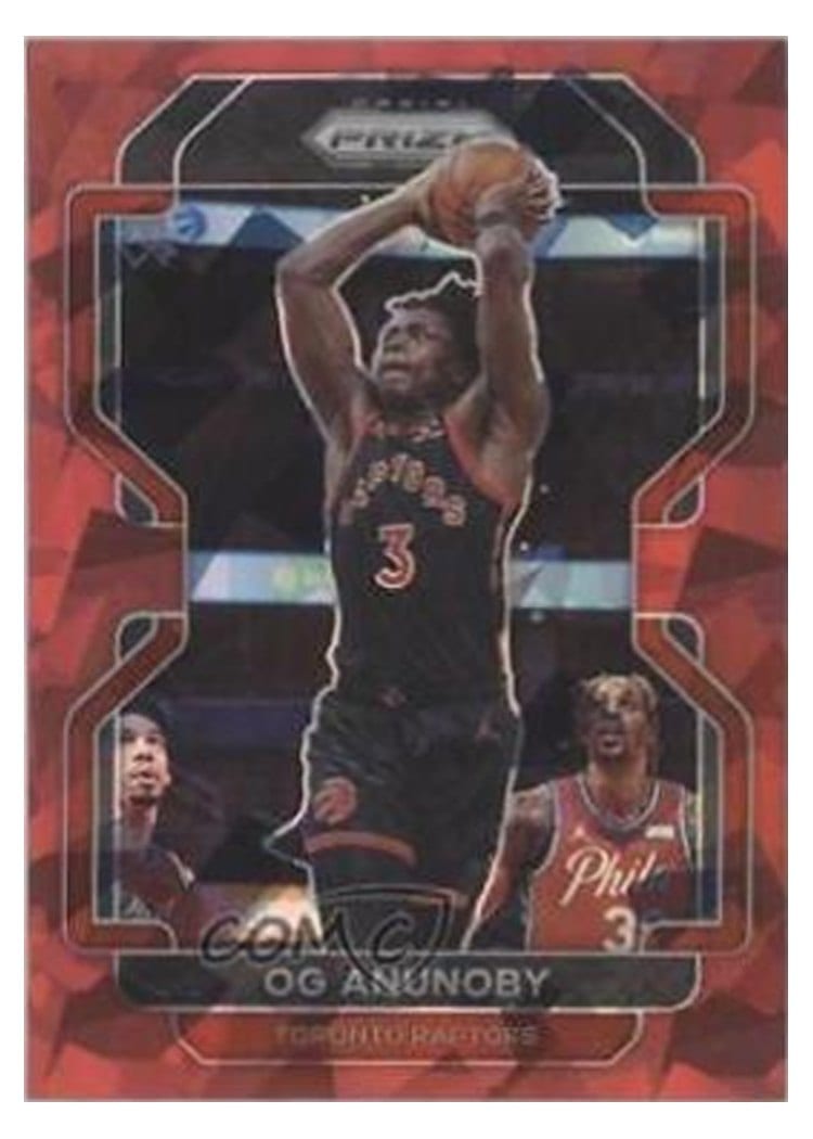 2021-22 Panini Prizm Base Set OG Anunoby Red Ice Prizm #206 card