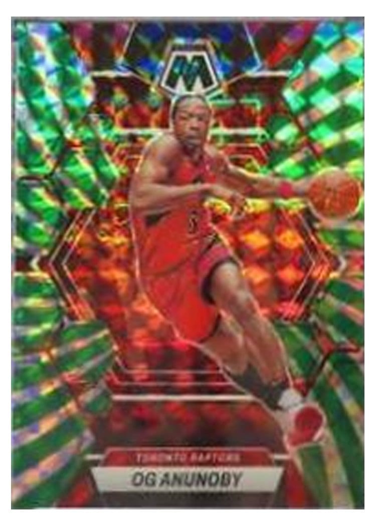 2022-23 Panini Mosaic Base Set OG Anunoby Green Swirl #136 card