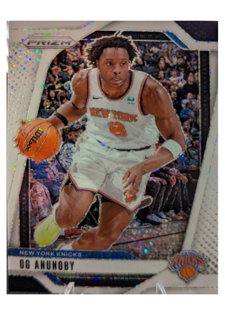 2024-25 Panini Prizm Base Set OG Anunoby White Sparkle #149 card