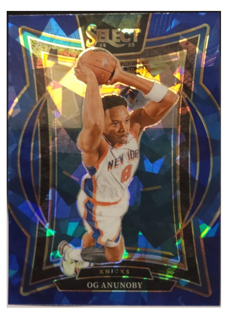 2024-25 Panini Select Base Set OG Anunoby Blue Cracked Ice Prizm #11 card