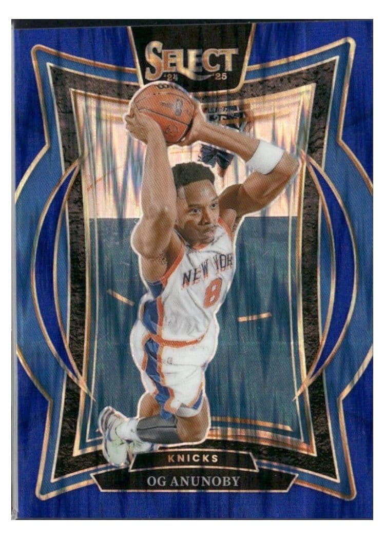 2024-25 Panini Select Base Set OG Anunoby Blue Flash Prizm #11 card