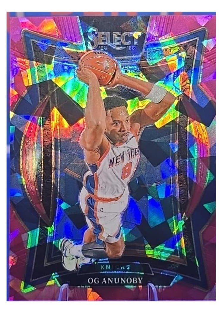 2024-25 Panini Select Base Set OG Anunoby Pink Cracked Ice Prizm #11 card