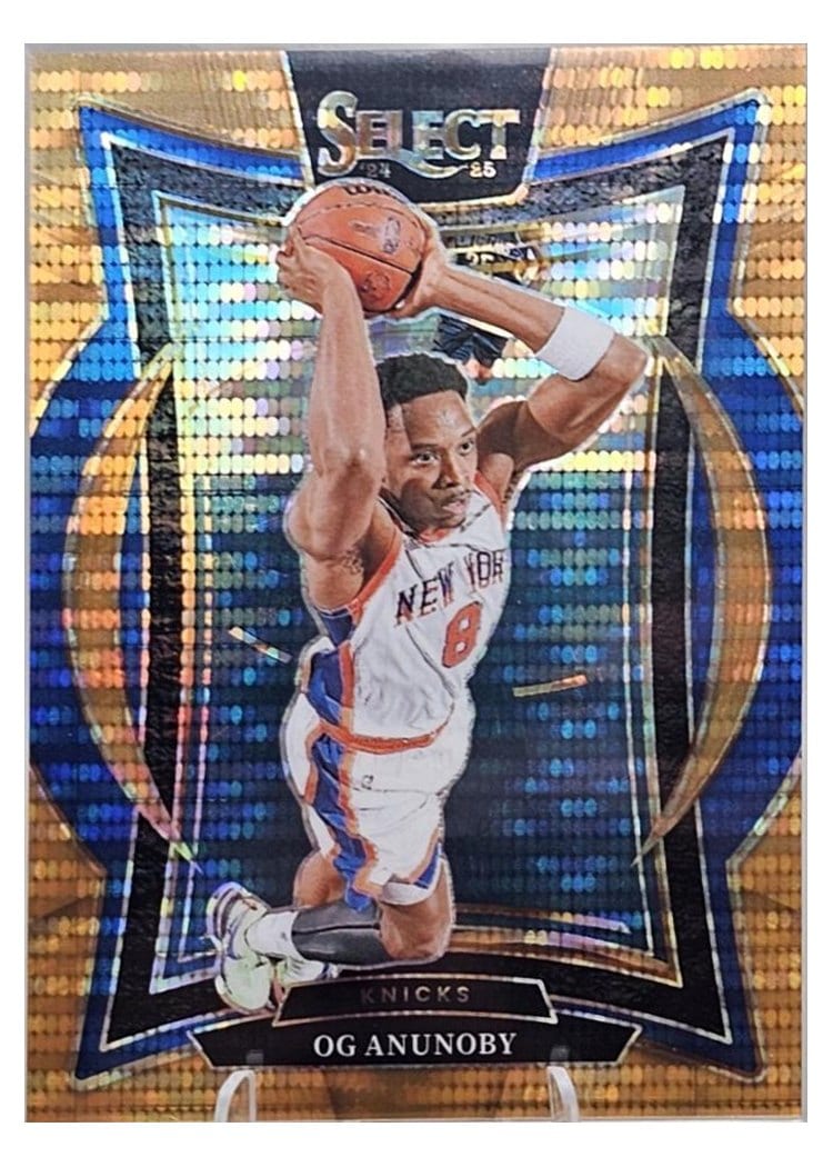 2024-25 Panini Select Base Set OG Anunoby Neon Orange Pulsar Prizm #11 card
