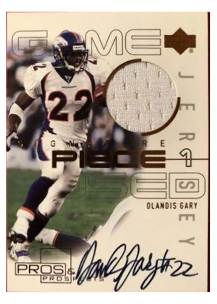 2000 Upper Deck Pros & Prospects Signature Olandis Gary Piece 2 Gold #SP-OG card