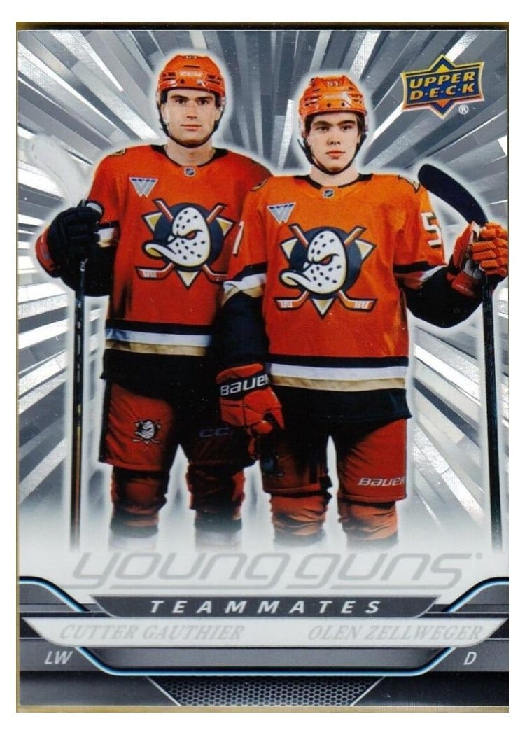 2024-25 Upper Deck Base Set Olen Zellweger / Cutter Gauthier #498 card