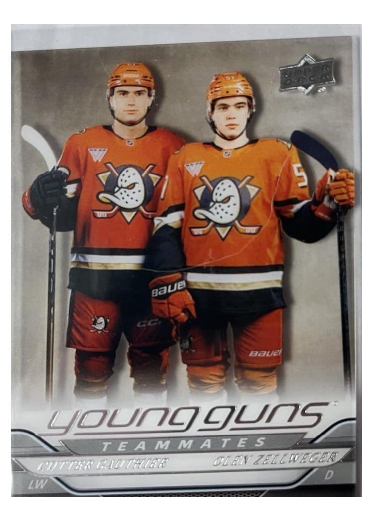 2024-25 Upper Deck Base Set Olen Zellweger / Cutter Gauthier #498 card