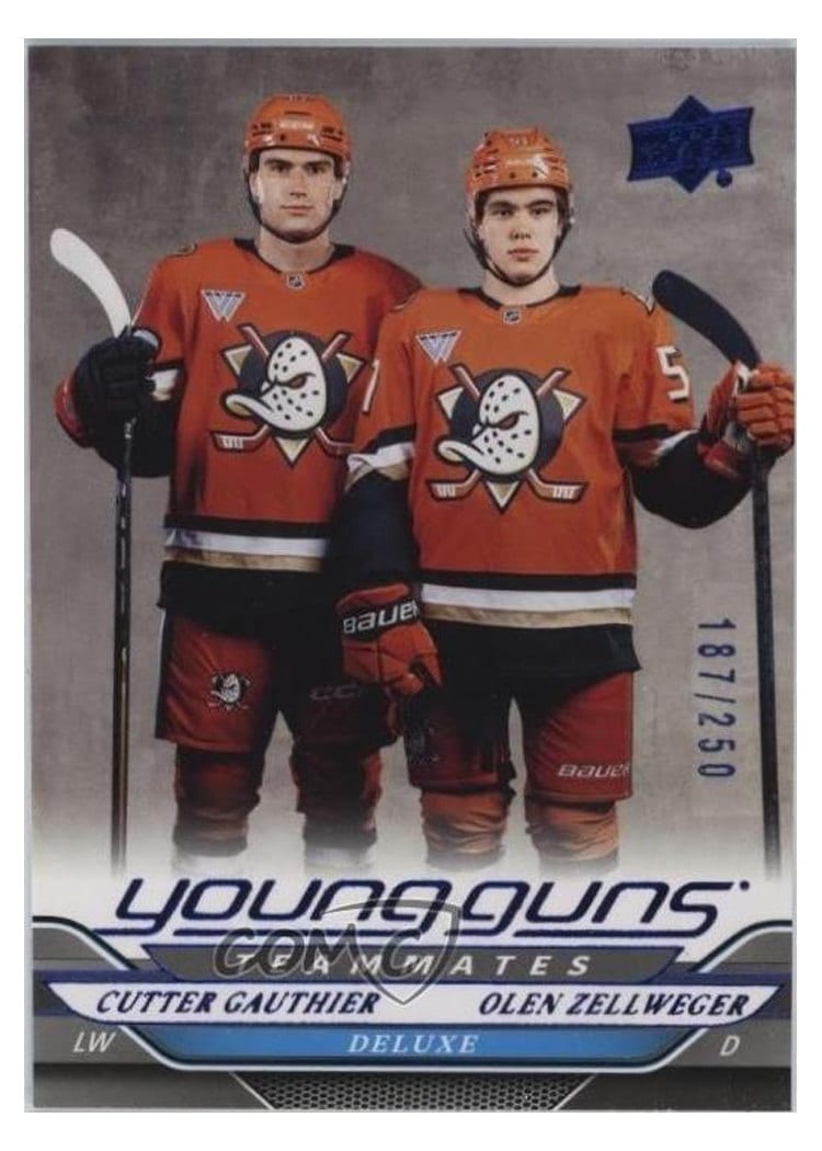 2024-25 Upper Deck Base Set Olen Zellweger / Cutter Gauthier #498 card
