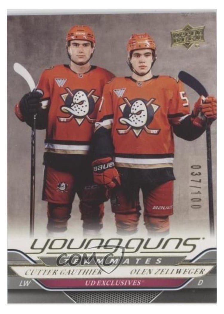 2024-25 Upper Deck Base Set Olen Zellweger / Cutter Gauthier #498 card