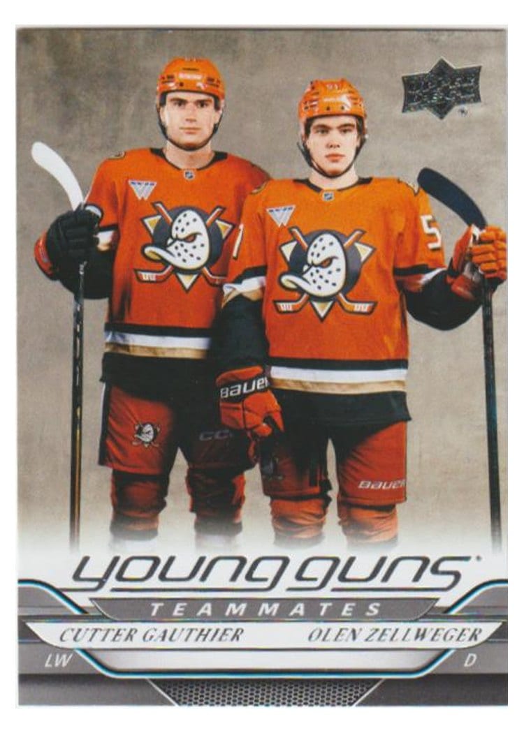 2024-25 Upper Deck Base Set Olen Zellweger / Cutter Gauthier #498 card