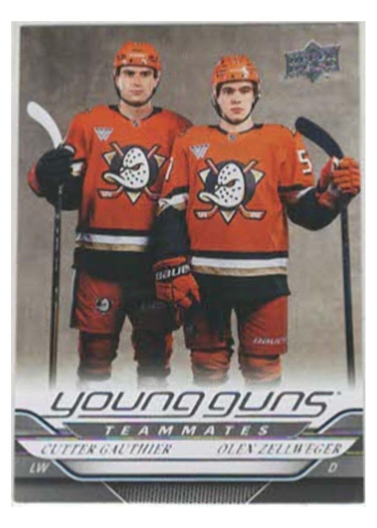 2024-25 Upper Deck Base Set Olen Zellweger / Cutter Gauthier Acetate #498 card