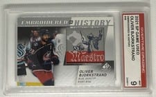 2021-22 SP Game Used Embroidered in History Oliver Bjorkstrand #48 card