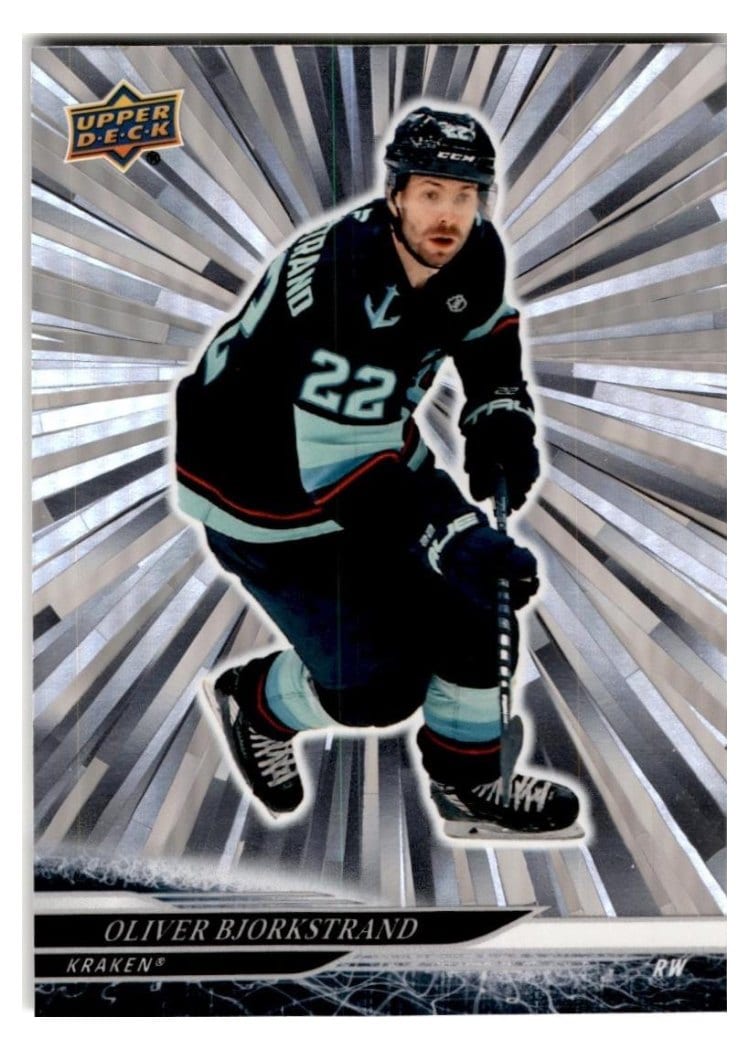 2024-25 Upper Deck Base Set Oliver Bjorkstrand Outburst Silver #610 card