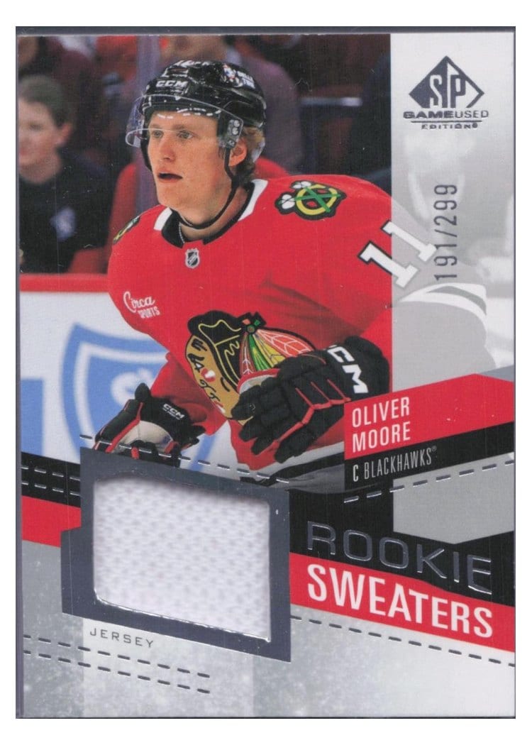 2025-26 SP Game Used Rookie Sweaters Oliver Moore #RS-OM card
