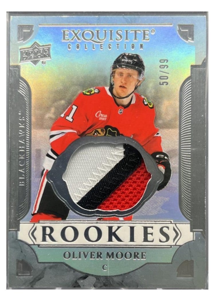2025-26 Upper Deck Black Diamond Exquisite Rookie Patch Oliver Moore #RP-OM