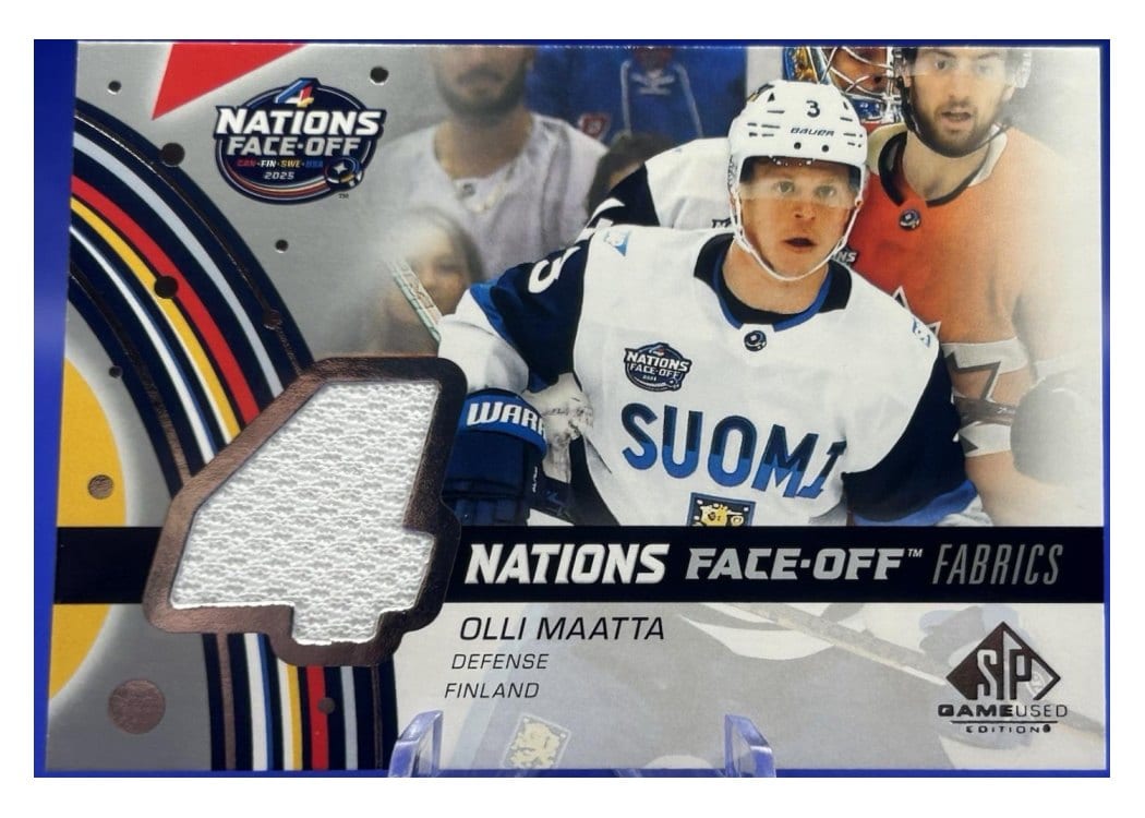 2025-26 SP Game Used 2025 4 Nations Face-Off Fabrics Olli Maatta #4N-OM card