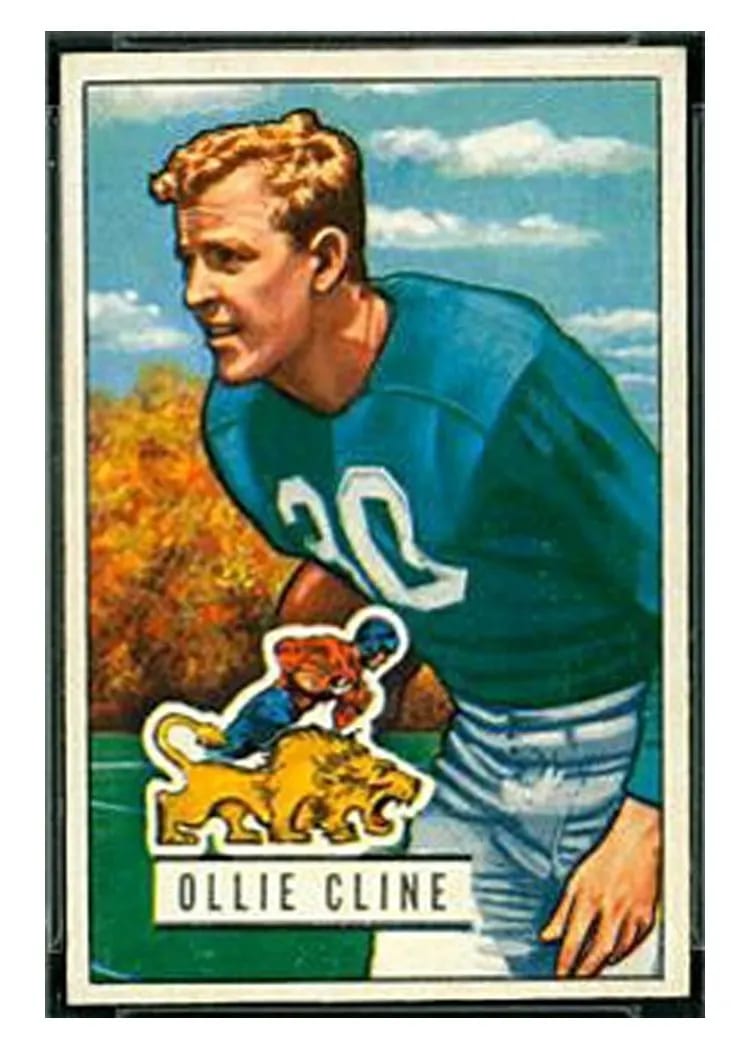 1951 Bowman Ollie Cline #134 card