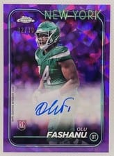 2024 Topps Chrome Sapphire Edition Rookies Autographs Sapphire Olu Fashanu #RA-OFA card