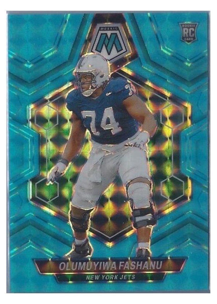 2024 Panini Mosaic Base Set Olumuyiwa Fashanu Blue Fluorescent #311 card