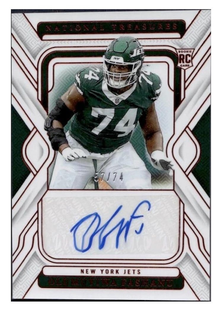 2024 Panini National Treasures Base Set Olumuyiwa Fashanu Jersey Number Red Signature #106 card