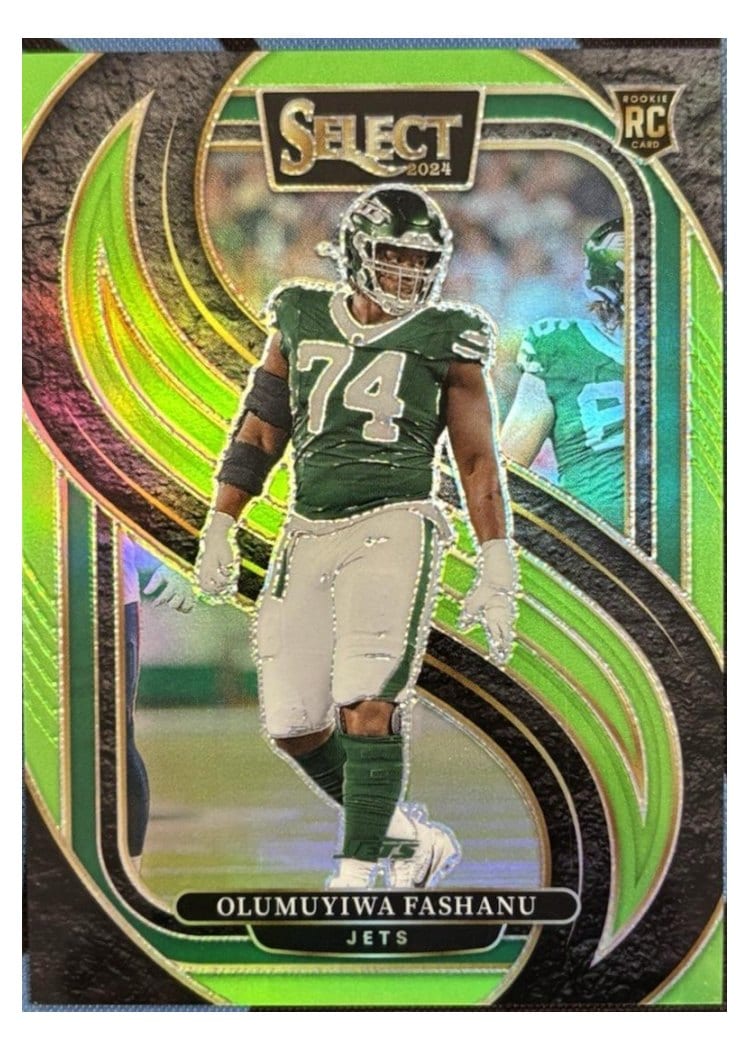2024 Panini Select Base Set Olumuyiwa Fashanu Neon Green Prizm #192 card