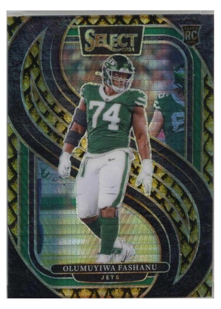 2024 Panini Select Base Set Olumuyiwa Fashanu Gold Dragon Scale Prizm #192 card