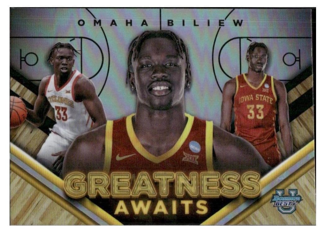 2023-24 Bowman University Best Greatness Awaits Omaha Biliew #GA-15 card