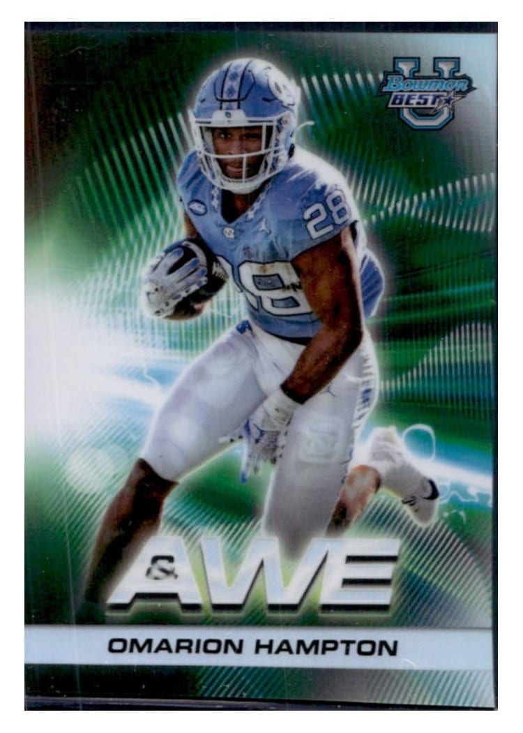2024 Bowman University Best Shock & Awe Set Omarion Hampton #SA-11 card