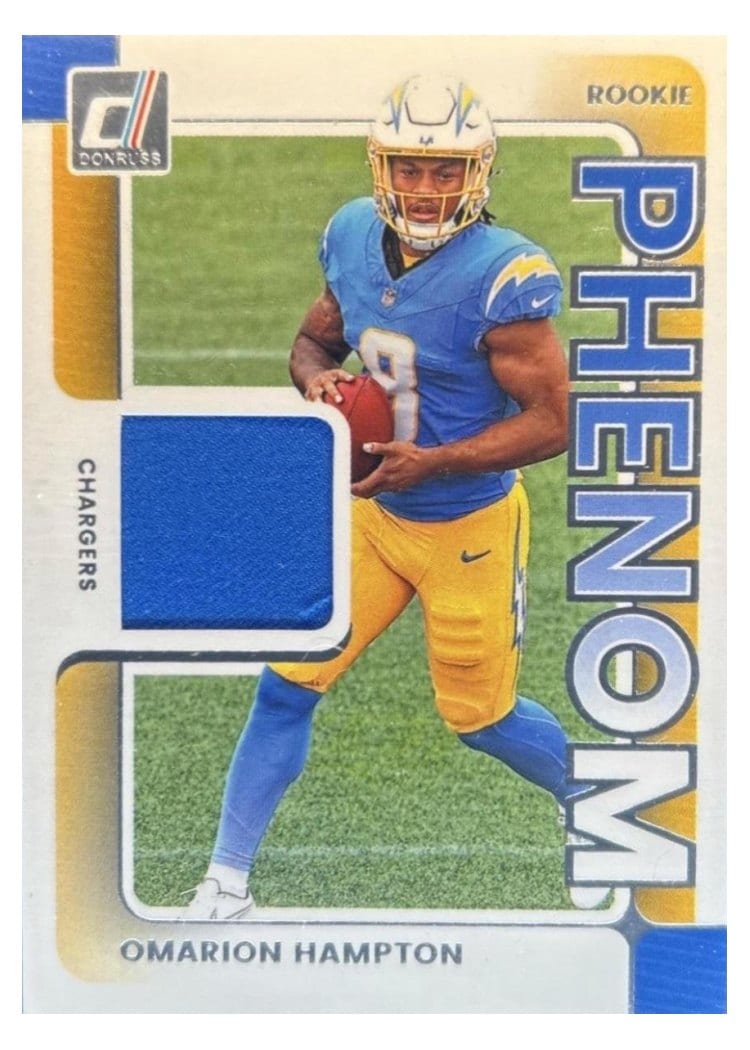 2025 Donruss Rookie Phenom Jerseys Omarion Hampton #RPJ-OHN card